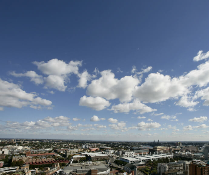 Clear skies over Sydney indicating low pollution