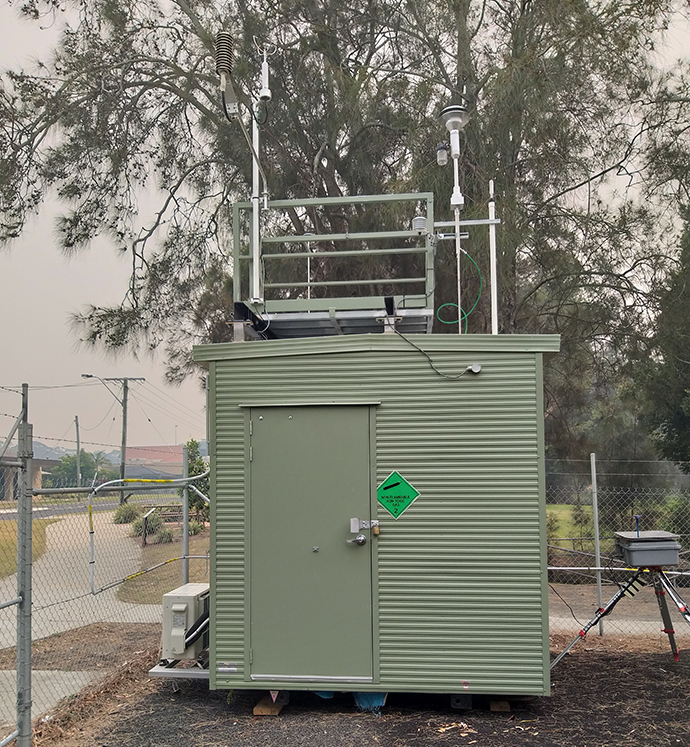 A bushfire emergency air quality standard monitoring station and an indicative monitoring station