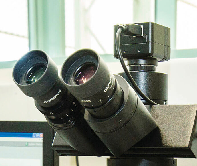 A scientific instrument, called an infrared spectrometer, in a laboratory