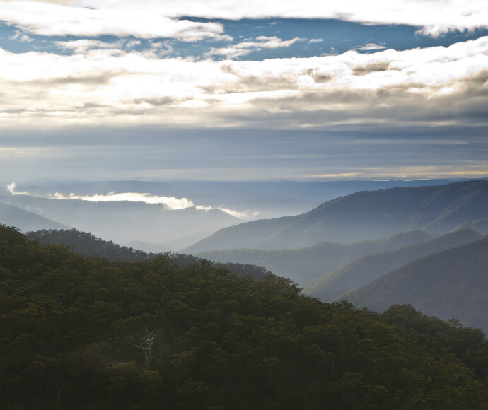 A view of the landscape from Oxley Wild Rivers National Park in the Northern Tablelands region of New South Wales