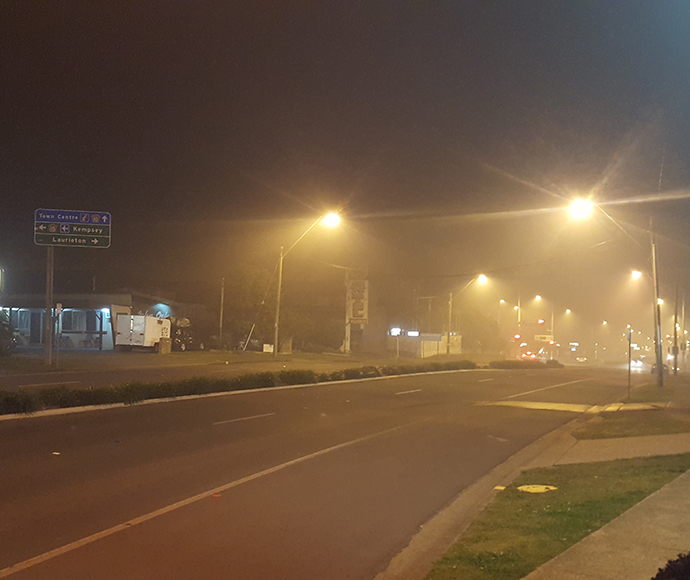 Reduced visibility at Port Macquarie, Mid-North Coast, 19 July 2019.