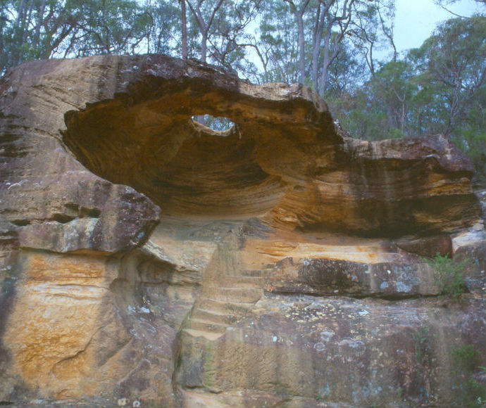 Hangmans Rock, part of the historic Old Great North Road, in Dharug National Park