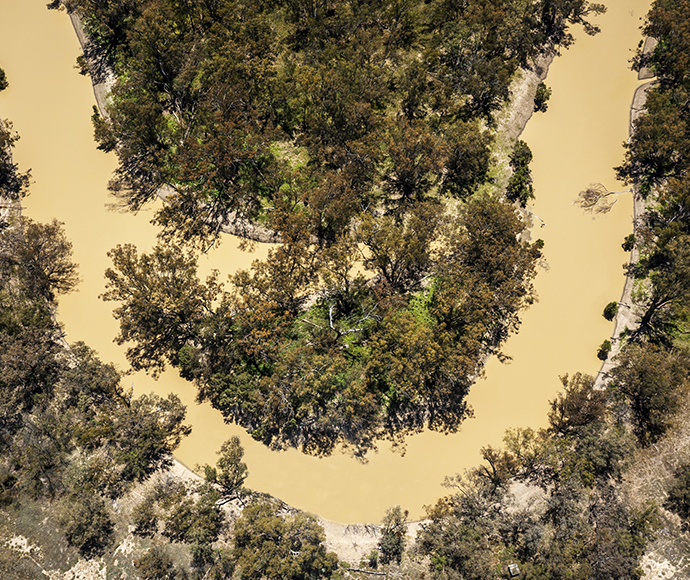 U-shaped river bend at Barwon River, Barwon Nature Reserve