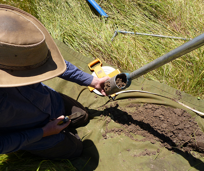 OEH staff collecting field data above Black Lake, Bibbenluke, NSW