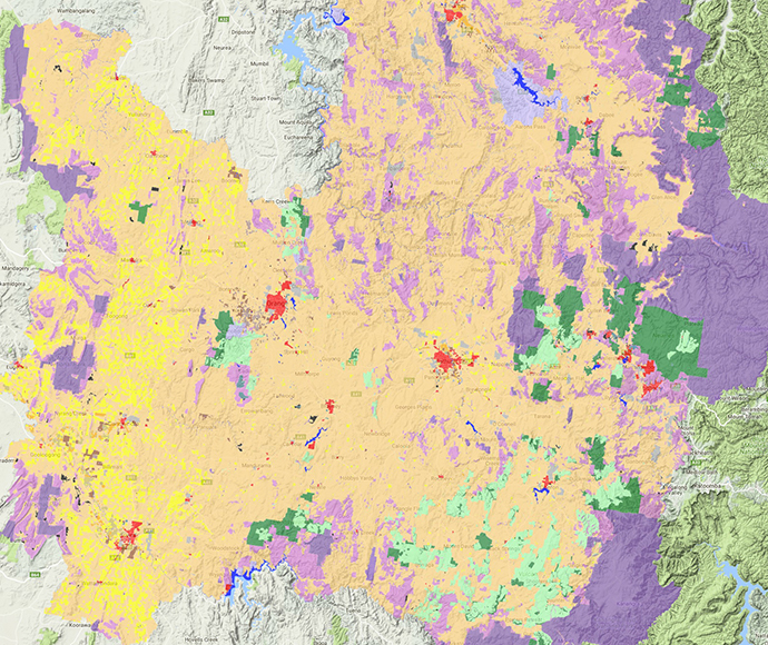 Part of ALUM 18-class land use mapping of the Central Tablelands LLS area, available on eSPADE