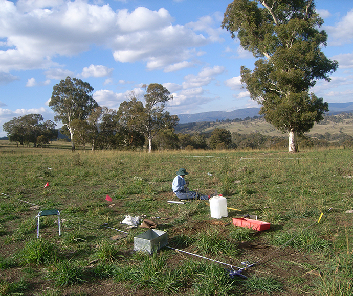 A  monitoring team examine land in the Murrumbidgee Catchment Management Authority