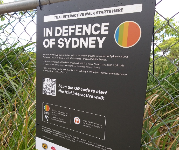 In Defence of Sydney Interactive Walk sign