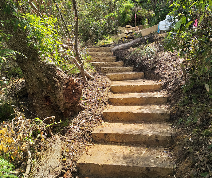 New stone steps installed at Middle Head.