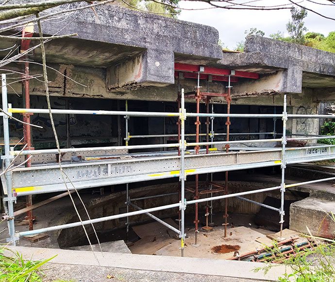 Repairs and structural works to the Obelisk gun emplacement, Sydney Harbour National Park.