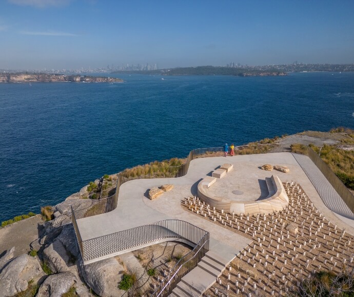 Burragula Lookout at North Head with view of Sydney Harbour and city skyline